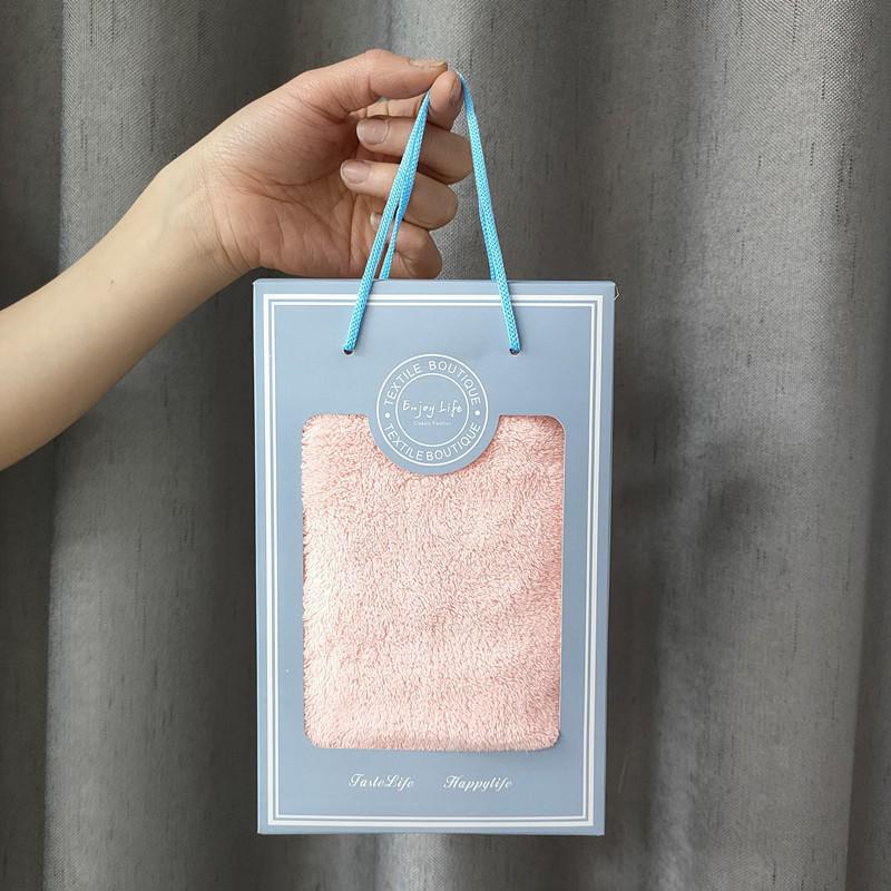 Soft Coral Fleece Towel Gift Set - Embroidered Custom Logo, Perfect Wedding Favor, Absorbent Towels in Elegant Gift Box Single Towel Gift Box