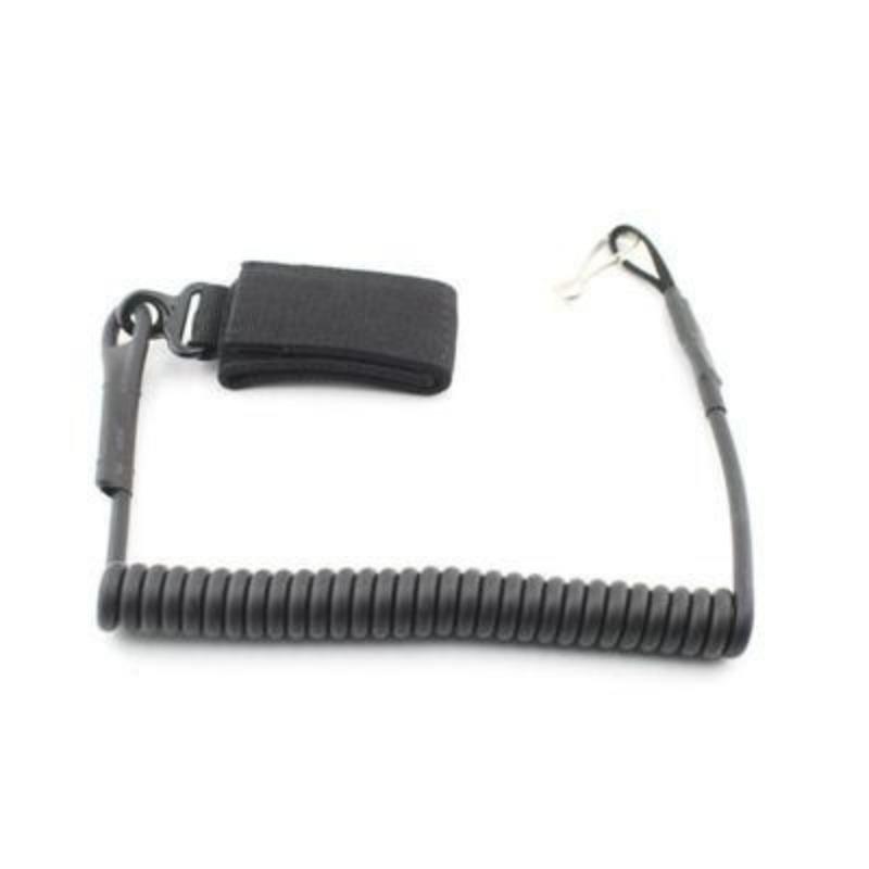 Universal Retractable Anti Lost Steel Wire Spring Tactical Waist Hanging Gun Lanyard