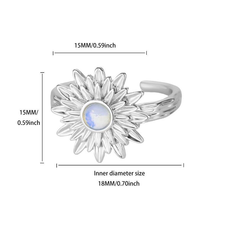 Color oil drop butterfly sun silver ring women's niche design light luxury high sense exquisite fashion ring