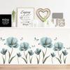 2 Stück/Set Blau Bemalte Blume Tapete Schlafzimmer Veranda Heim Wandverschönerung Dekorative Wandaufkleber