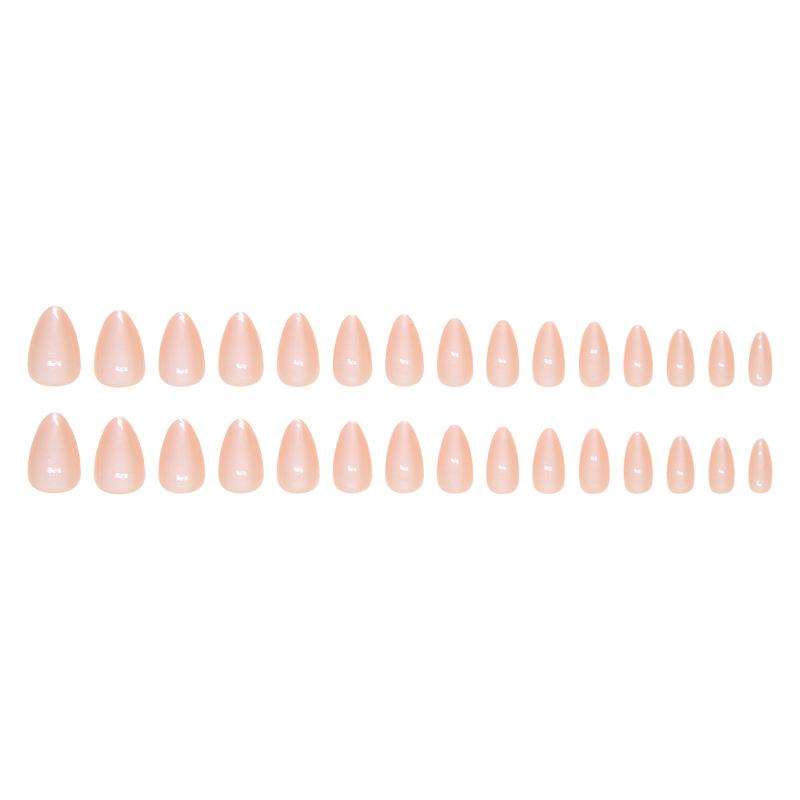 Nail Art Light Color Wearing Nails Solid Color Nail Art Nail Patch Wearing Nail Fairy Qi Finished Ice Clear Nail Patch 30 Pieces