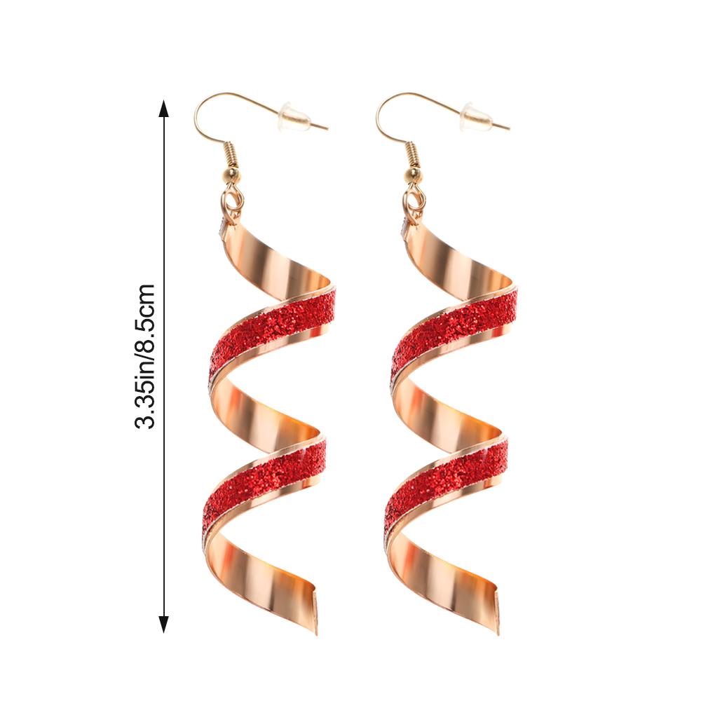 Women 'S Twist Spiral Dangle Charm Fall Earrings Jewelry Stainless Steel Long Peculiar Earrings  Trending For Teens Daily