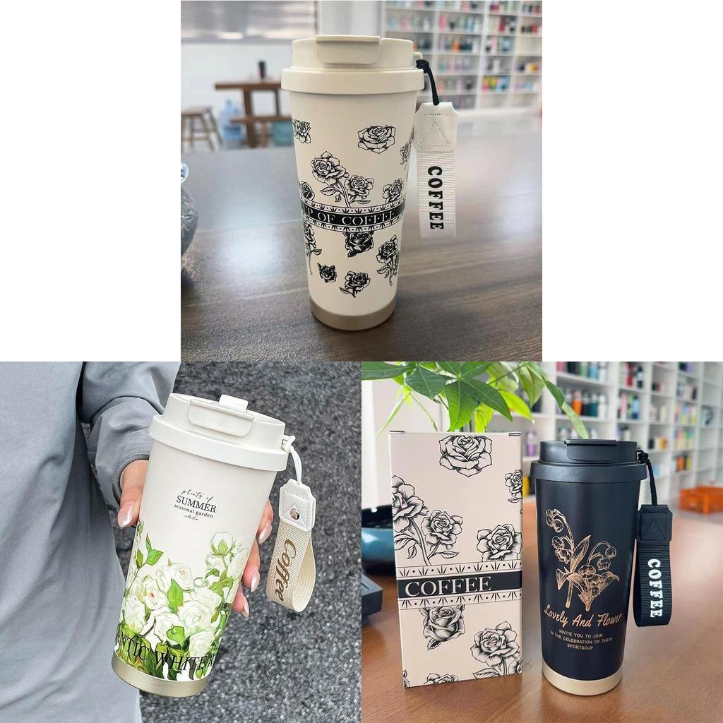 Modern Stainless Steel Insulated Coffee Cup With Double Lid For Office And Travel