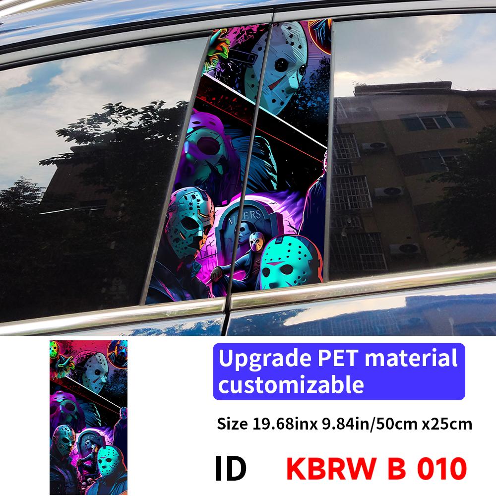Adesivi per Auto Personaggi Horror Fantasma Halloween Montante B Auto Copertura Decorativa Impermeabile Graffi Portiere Auto Montante Parasole Decalcomanie