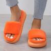 Classic Slippers for Women Casual Flat Low Heels Sweet Basic Shoes for Women Solid Fur Slip on Winter Slides Plus Size