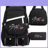 Mochila Lonchera Estuche Stray Kids Tela Oxford Set Estudiante Para Uso Diario