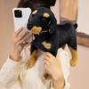 Rottweiler Simulated 3d Simulation Standing Black Dog Plush Stuffed Doberman Animal Super Realistic Kid Christmas Halloween Gift