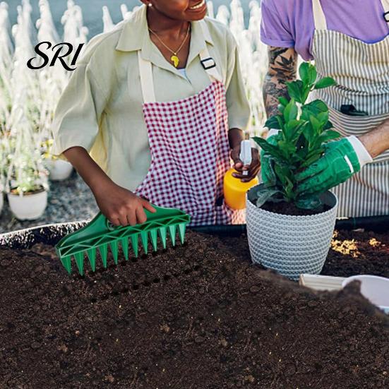 Carrot Planting Tool 12-Hole Soil Digger Garden Dibber Seeds Spacing Gardening for Easy Raised Bed Planter Box Use