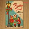 [2D Flat] 1pc 20.32x30.48cm Vintage Christmas Carol Sign | Aluminum Metal - Rustic Festive Scene Wall Decorations, Vintage 1958