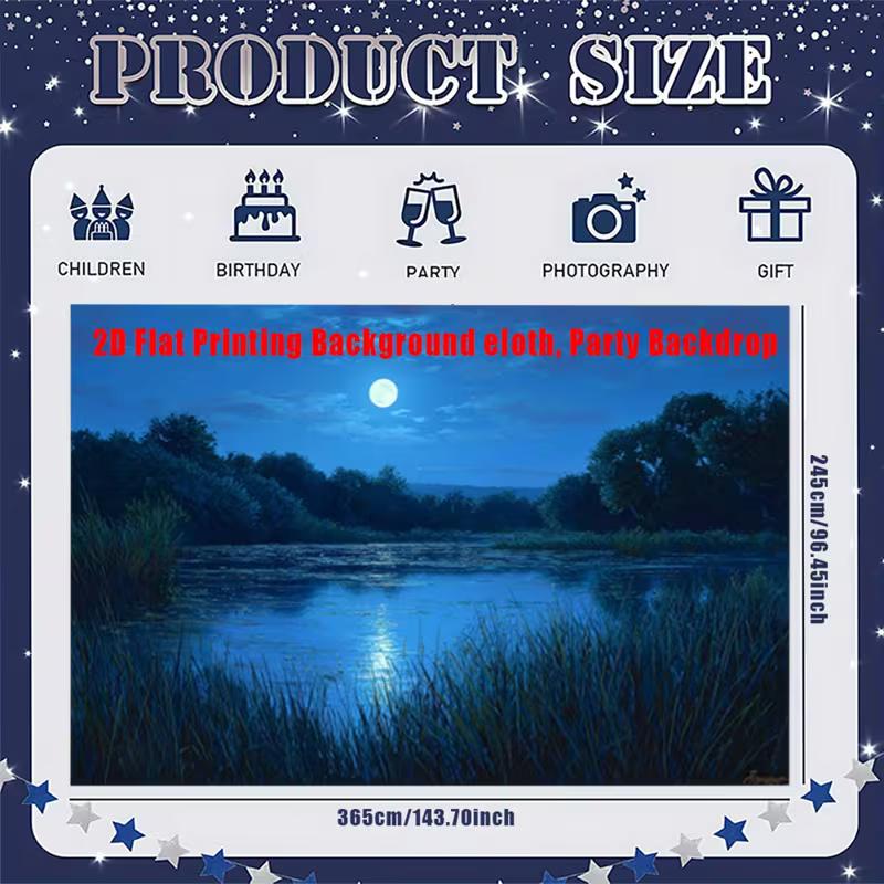 2D Moon Lake Nature Backdrop for Studio Photo Shooting