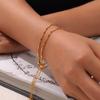 Sweet Wind Color Mini Design Oil Drop Round Bead Necklace Women'S Simple Gold Anklet Bracelet Titanium Steel Set