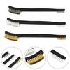 5Pcs Double Head Wire Brush Set Steel Brass Nylon Cleaning Polishing Metal Rust Double Headed Rust Removal And Cleaning Brush