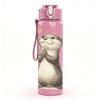 1PC Cute Otter Heart Bust Print 750ml Color Plastic Sports Water Bottle Leakproof Flip Straw Lid For Sports Office Home Use
