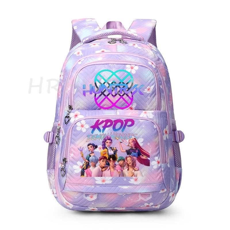 K-pop Backpack Teens Girls Capacity Schoolbag Flowers Printe Laptop School Backpack Travel Rucksack YK2 Mochila