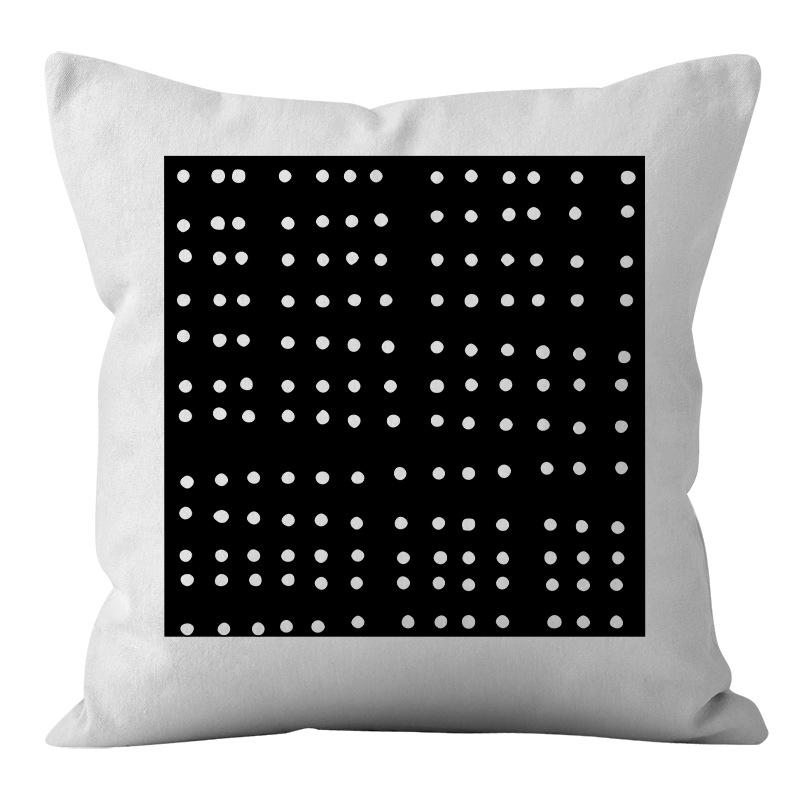 Nordic Ins Style Simple and Light Luxury Lines Black and White Plaid Pillow Case Pillow Lunch Break Pillow Sofa Cushion