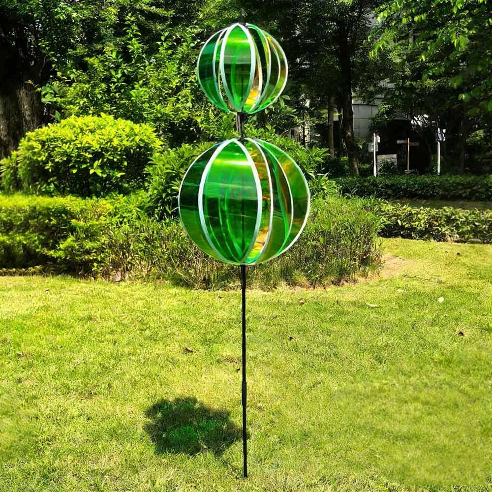 Sprankelende Streep Reflecterende Tuinmolentjes Regenboogkleur Met Paaltjes Windmolen Roterende Bol Kleurrijke Folie Wind Roterende Bol