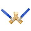 3/4 Inch Thread Hose Splitter Full Flow Garden Hose Splitter Brass Hose Connector with Long Handle for Garden Lawn