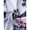 Directional Casual Zipper V-neck Short-sleeved Printed T-shirt with High Elasticity