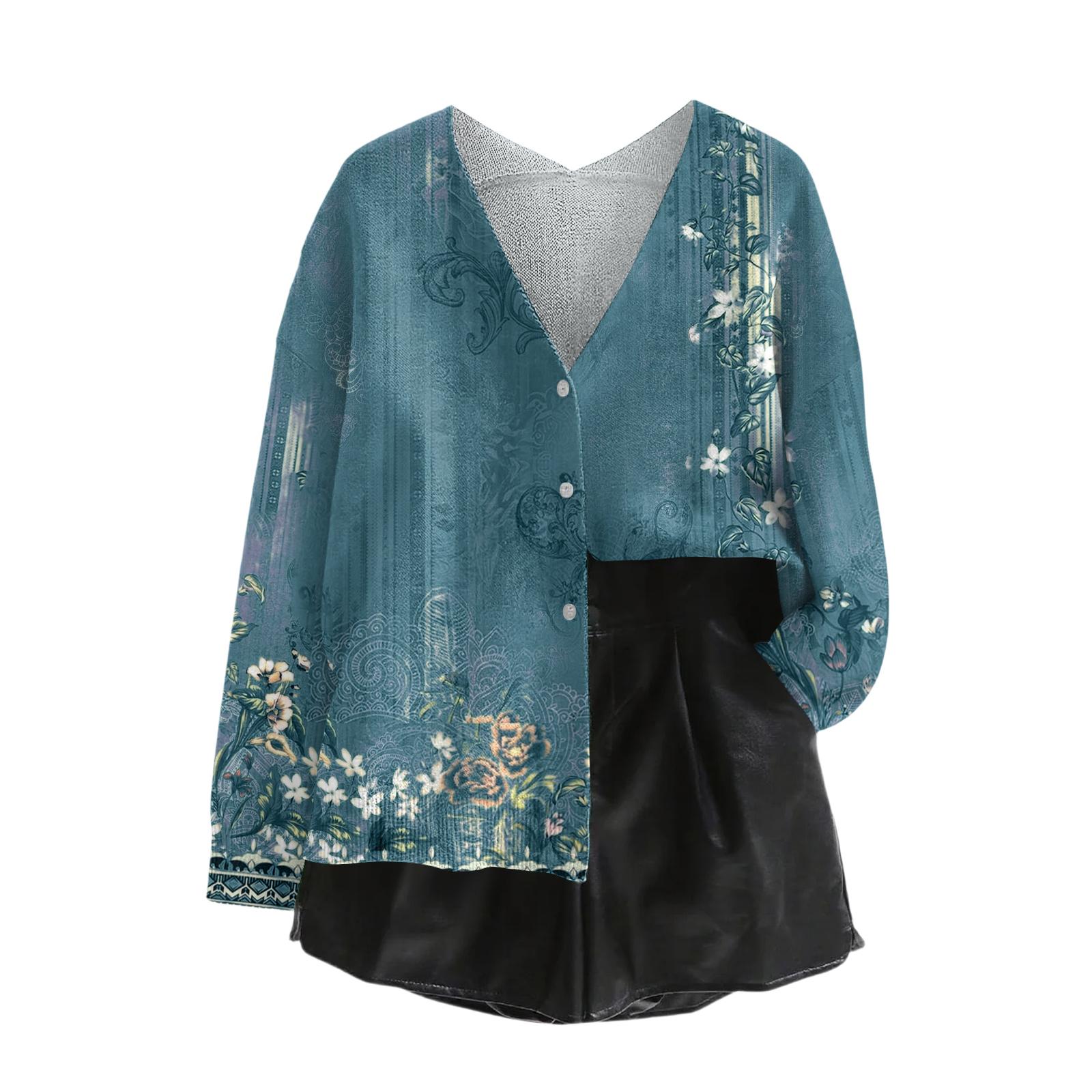 

Женский топ с V-образным вырезом, с принтом, утолщенный, из плюшевого кашемира, теплый, длинный топ XL