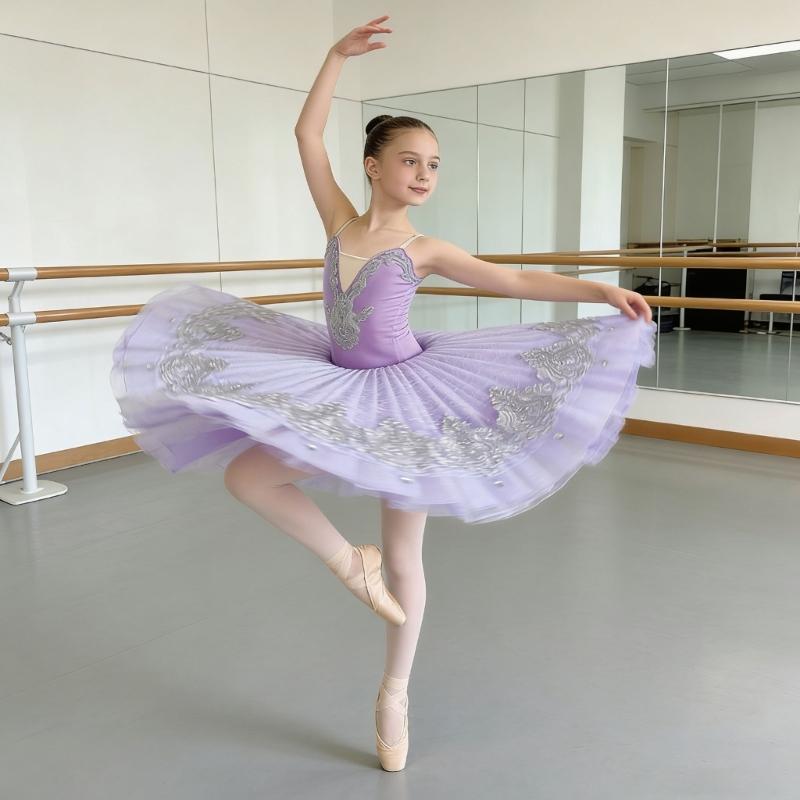 Girls Camisole Skirted Leotard Cygnet Lake Ballet Dance Outfit Tutus Princess Dress Ballerinas Costume for Performances