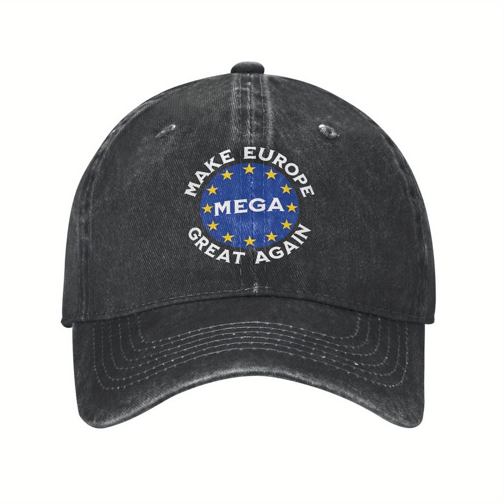 New Fashion Baseball Cap Make Europe Great Again Star Baseball Caps Casual Distressed MEGA EU Snapback Cap Unisex Outdoor S