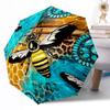 Vintage Bee Circular Art Pattern Outdoor Automatic Umbrella Retractable Design with 8-Rib Durability Lightweight Perfect Gift for Friends Family