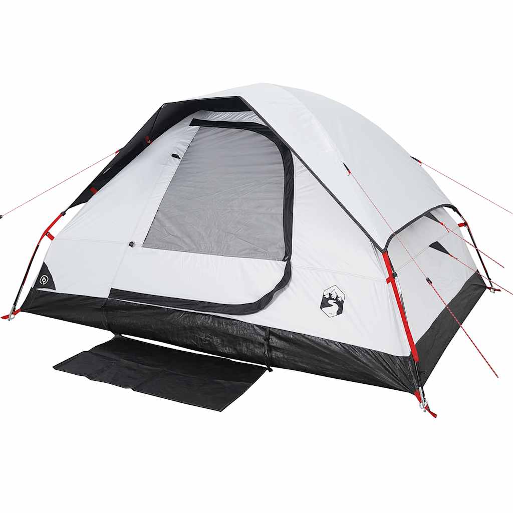 Dome Camping Tent for 4 Persons White & Dark Waterproof