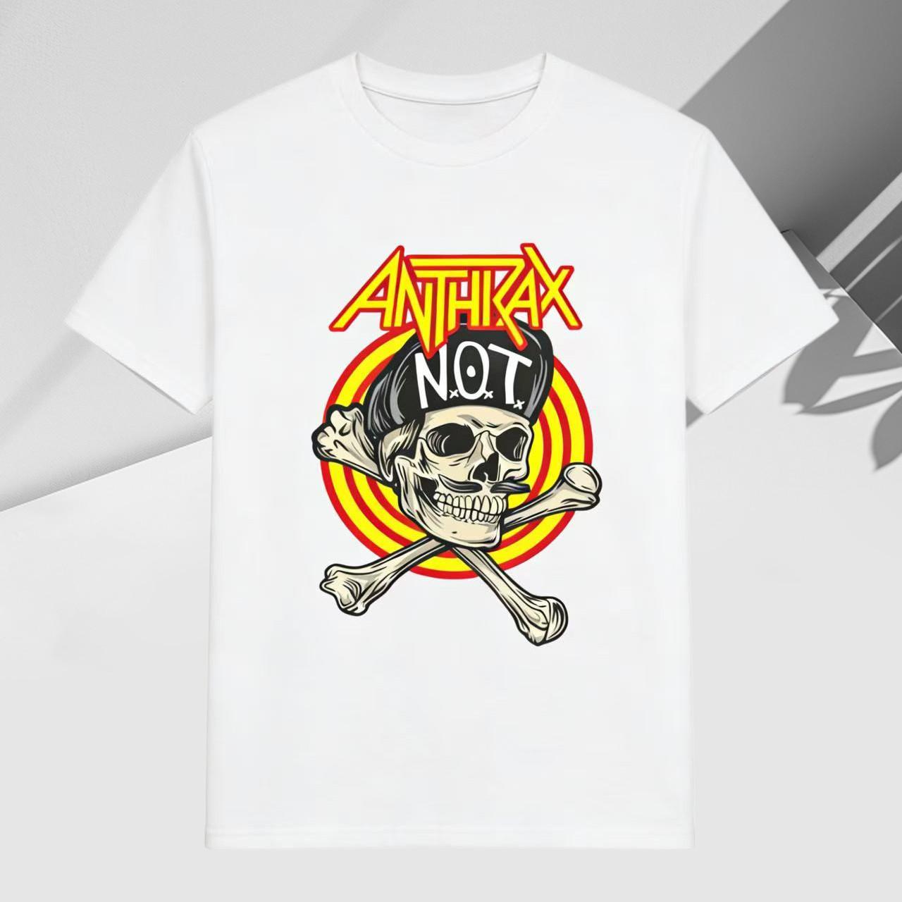 

ANTHRAX Bandrelated Skullprint Cotton Tshirt Loose and Comfortable Suitable for Both Unisex and Women S