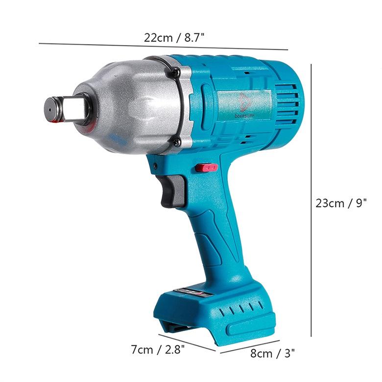 2000N.M Ασύρματο ηλεκτρικό κρουστικό κλειδί 3/4 ιντσών Υποδοχή Ηλεκτρικά εργαλεία 588Vf Li Battery +φωτισμός LED Προσαρμόζεται σε Makita 18V