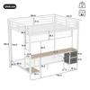 Bunk Bed 90x200 & 140x200 Cm LED Lighting USB Ports Drawers Shelves Hanging Shelves Metal Frame White (without Mattress)