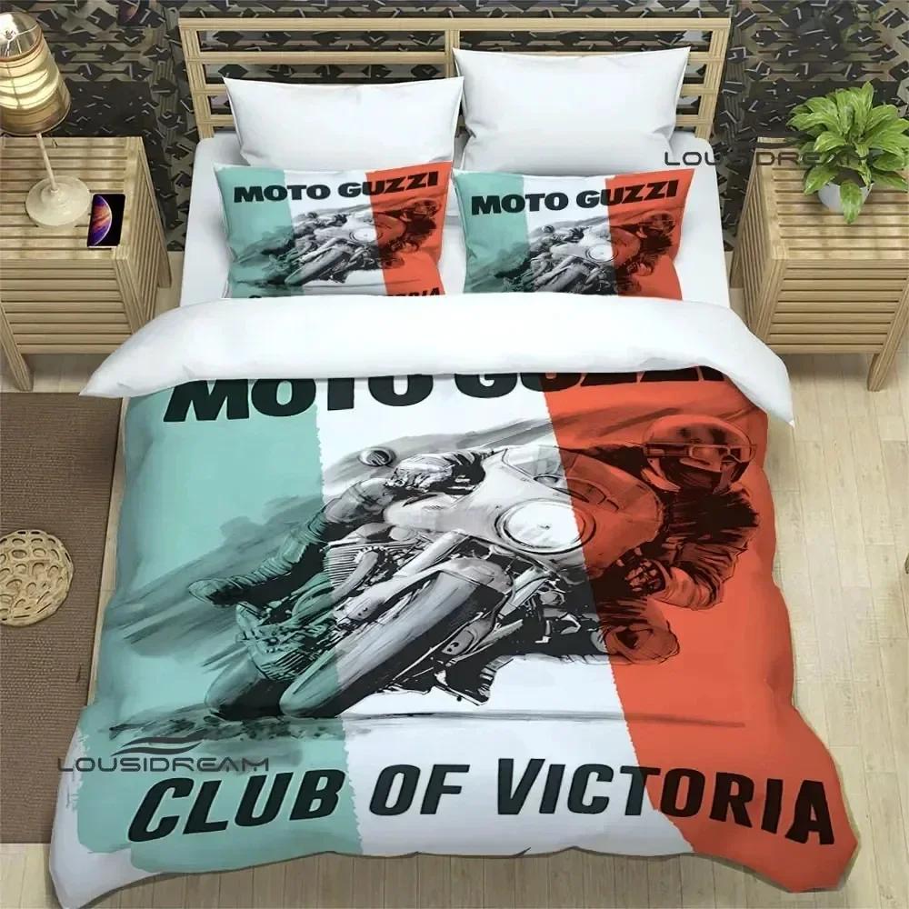Luxury New 3D Print Guzzi Motorcycle Bedding Sets Exquisite Bed Supplies Set Duvet Cover Bed Bedding Set Luxury Birthday Gift
