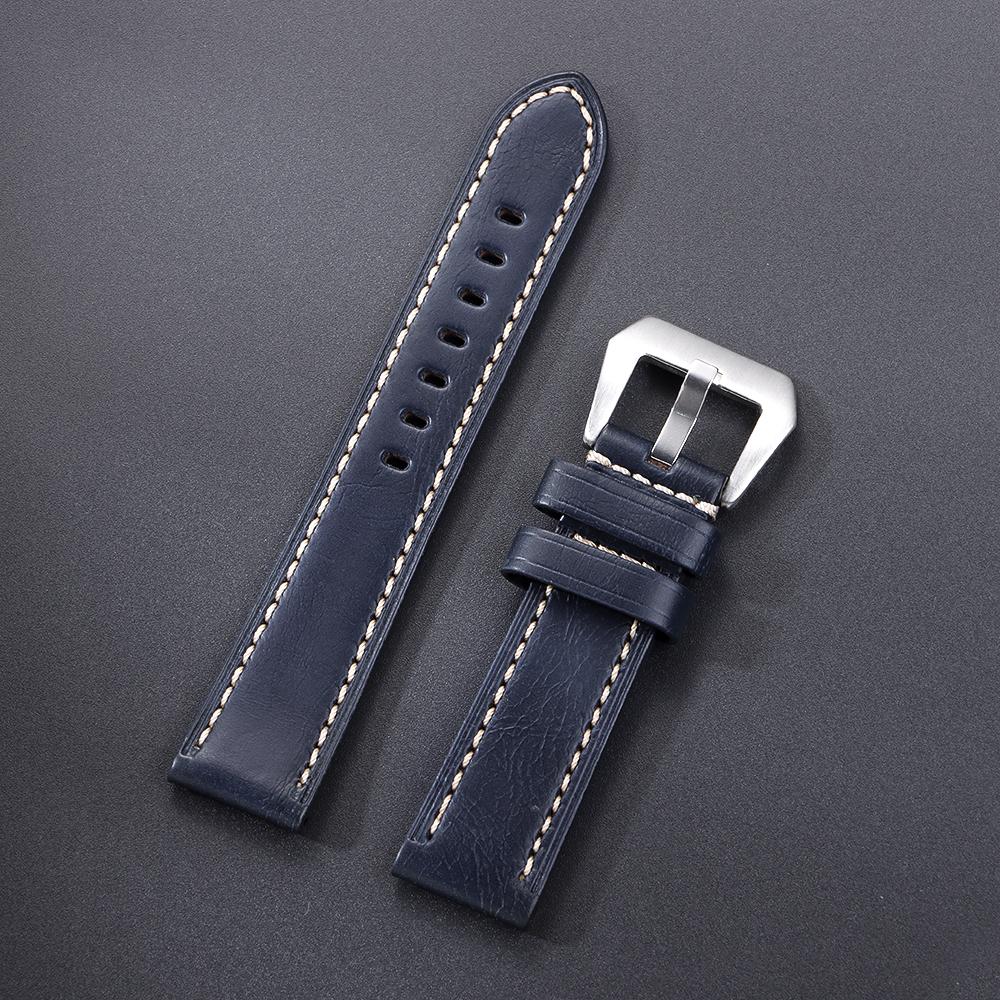 20mm 22mm 24mm 26mm Cowhide Universal Watch Strap for Omega for Panerai Vintage Soft Business Brown Bracelet for Men Women
