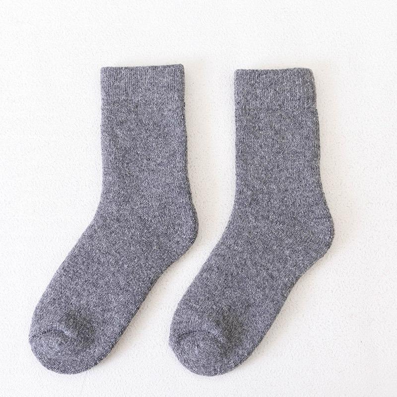 Women's Casual Thick Thermal Socks Pure Color Thickened Fleece Wool Sock