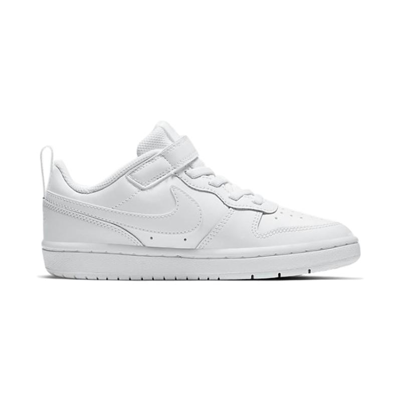 Nike Court Borough Low 2 Triple White PS Sneakers BQ5451-100