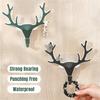Schwarz Hirsch Horn Wand Hängen Haken 3D Elch Kopf Anhänger Rack-Home Wand Dekor