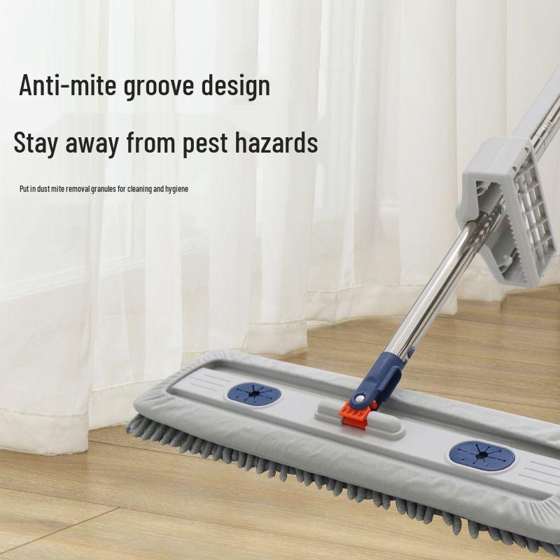 Lazy Person's No-Hand-Wash Flat Mop: Dual-Use Wet & Dry, Moisture & Water-Absorbing Floor Cleaning Tool.