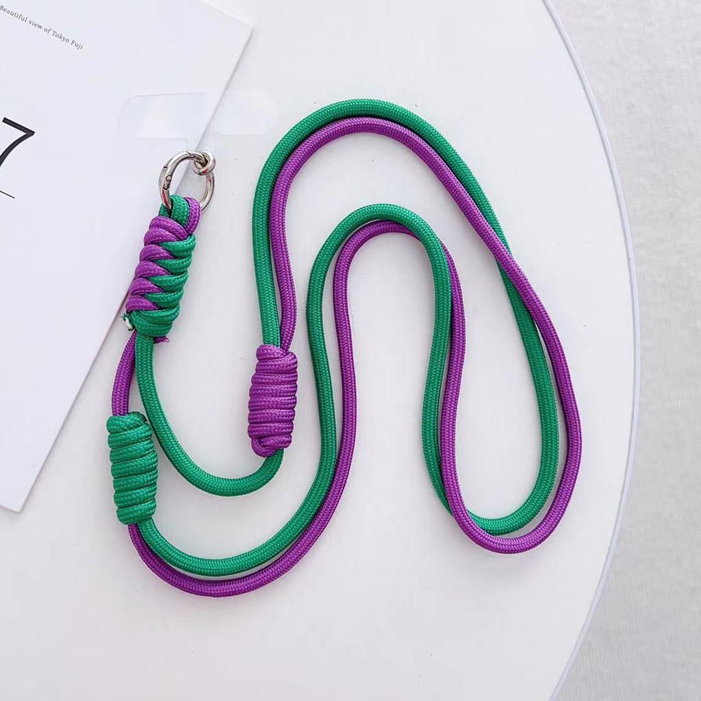Crossbody Phone Lanyard 160cm Adjustable Dual-Color Phone Charm Nylon Lanyard with Tether Tab