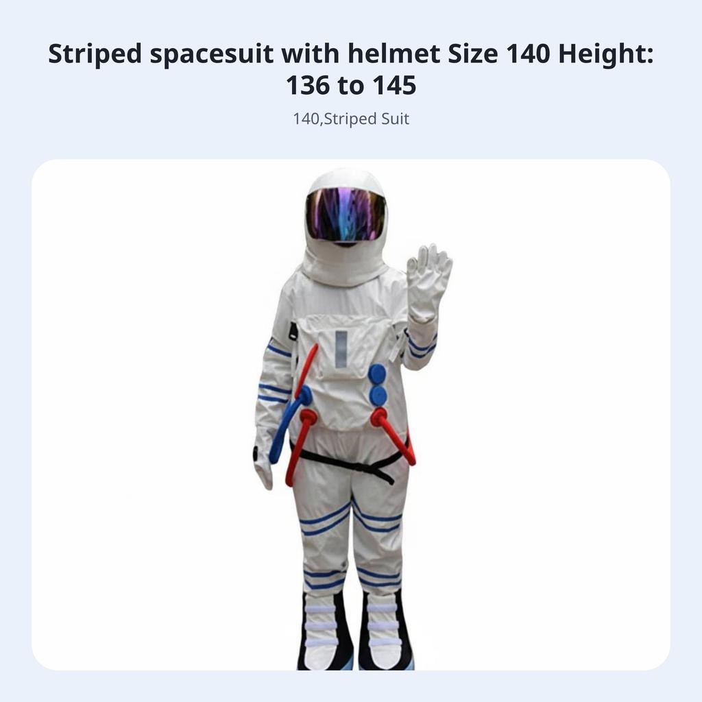 Astronaut Costume Performance Prop Full Full-Length Astronaut Suit Spacesuit Costume Front Fastener Space Explorer Jumpsuit