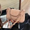 Women's bag 2025 new fashion texture foreign style simple solid color versatile shoulder messenger small square bag