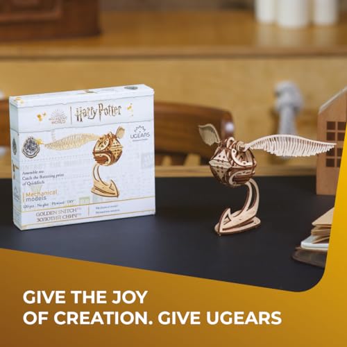 Ugears Harry Potter Vif d'Or 70237 Puzzle en Bois, Pas de Colle ni d'Outils Requis, Puzzle 3D pour Adultes