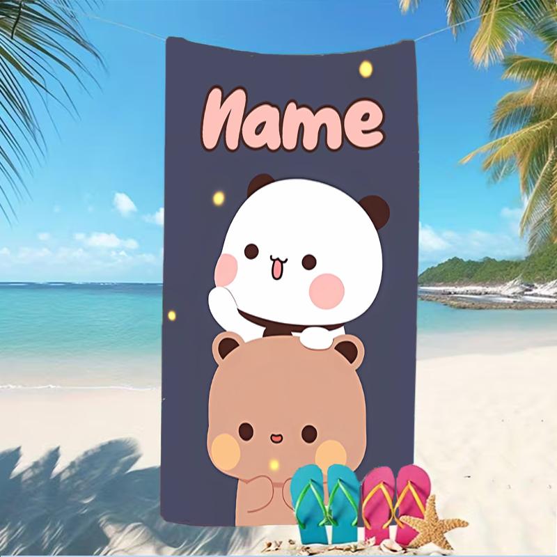 Customizable personalized beach towels Bubu and Dudu themed designs.Suitable for the beach, yoga, sports;ideal as beach accessories