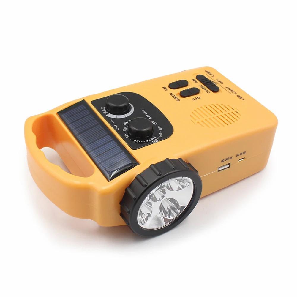

RD339 Outdoor Camping Solar Power Hand Crank AM/FM Radio LED Light 1200mAh Power Bank Type A