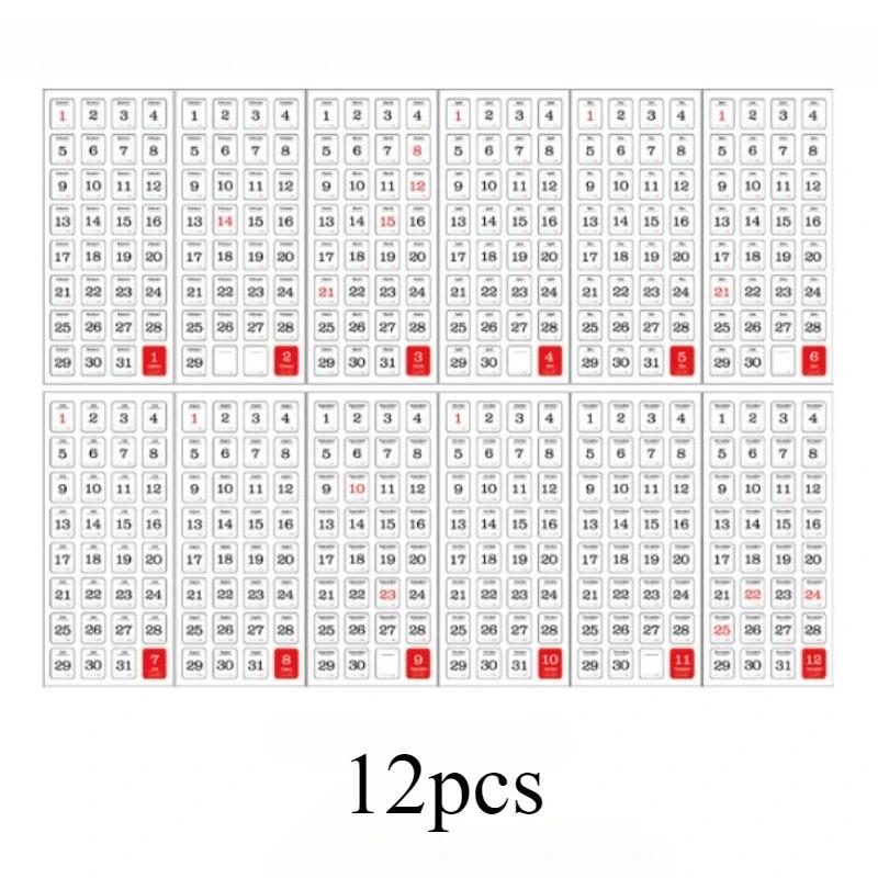 

12 шт./набор наклеек для блокнота, этикеток, наклеек для календаря, наклеек ручной работы