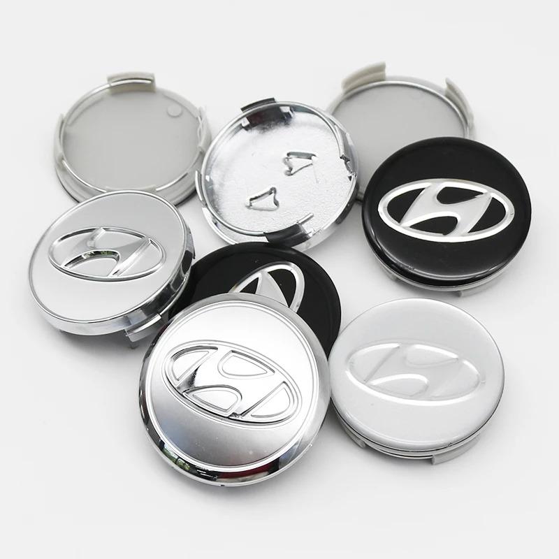 ABS 65mm 60mm 3D Car Emblem Wheel Hub Center Cap Badge Covers Accessories For Hyundai I10 I20 Getz Accent Elantra Santa Badge