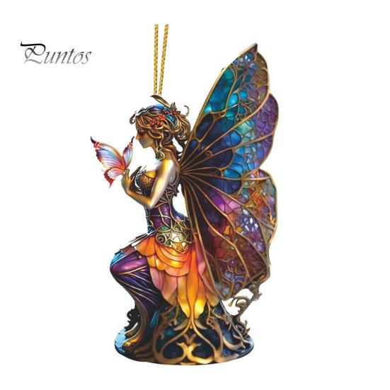 

Подвеска на Хэллоуин, акриловая подвеска в виде ведьмы-феи, разноцветные крылья бабочки, подвеска для сумки в машину, декор на Хэллоуин C