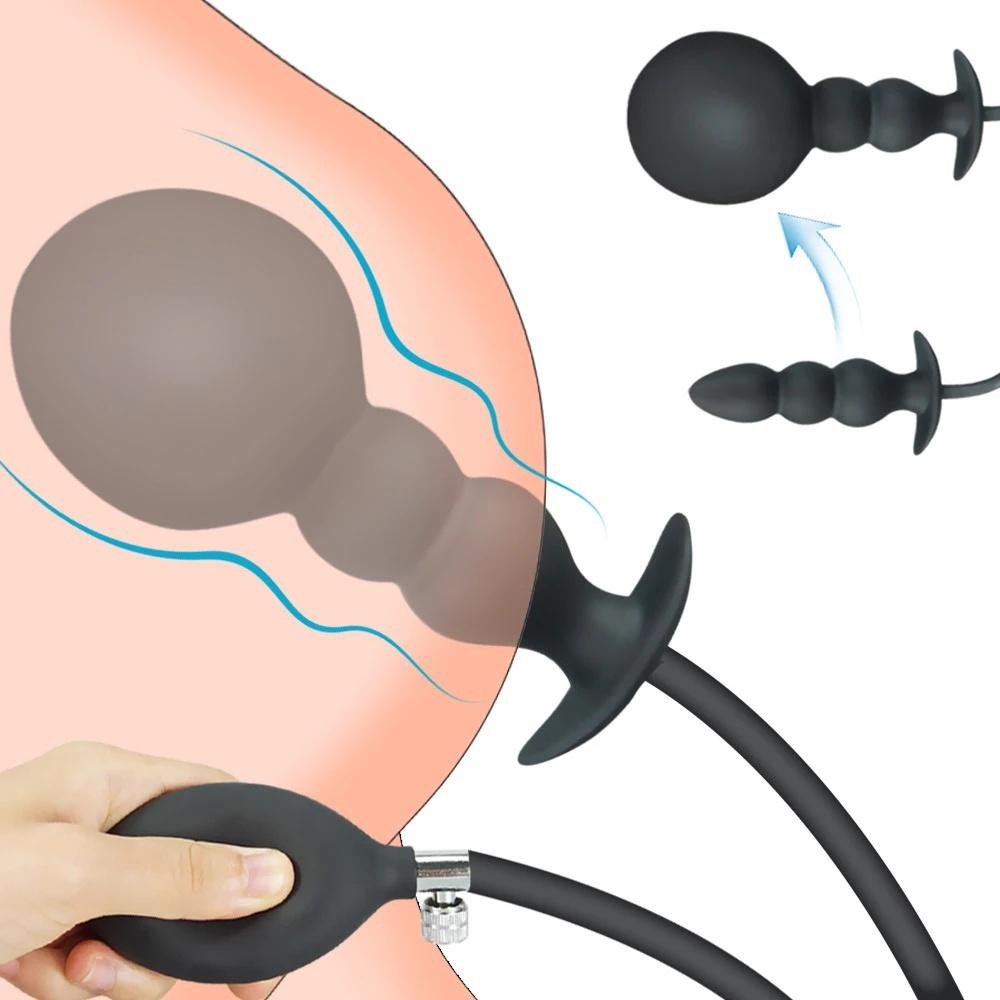 Produkty pro dospělé Rozšiřitelný anální kolík Silikonový nafouknutý super velký anální kolík Dildo anální kolík anální dilatátor prostaty Sexuální hračky