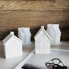 Christmas Silicone House Molds 3D House Shape Candle Mould Christmas Silicone Molds Reusable Resin Molds Non-Stick Plaster Soap