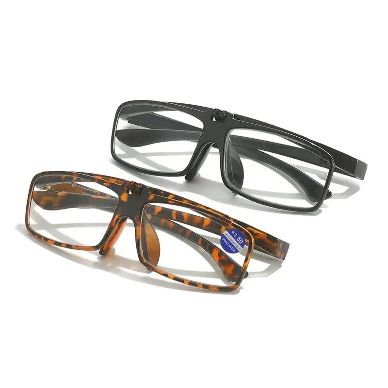 Trendy Unisex Flip-Up Presbyopia Eyeglasses Fashionable Blue Light Protection Reading Glasses New Design Far-sight Prescription