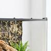 Reptile Glass Terrarium with Stone Background, Front Ventilation, Escape-Proof Knob Lock, 50 x 30 x 35 cm, Black