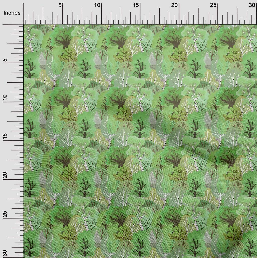 oneOone Cotton Poplin Green Fabric Autumn Craft Projects Decor Fabric Printed By The Yard 42 Inch